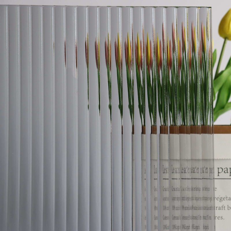 Grey White Fluted Glass For Wardrobe Windows Showers 4mm 5mm